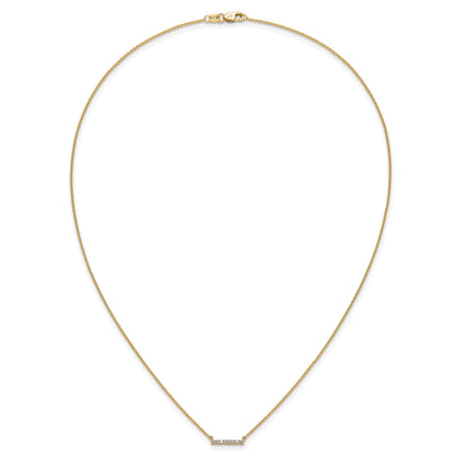 14k Polished 1/10 carat Diamond Bar 18 inch Necklace