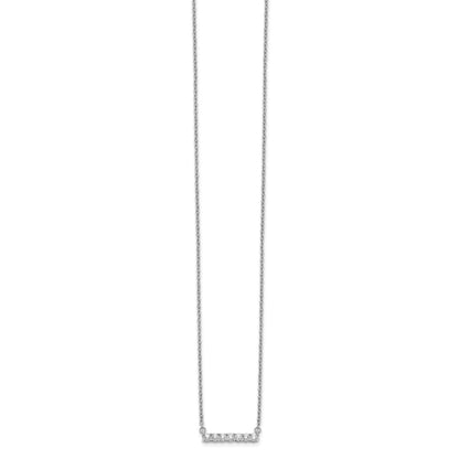 14k White Gold 1/4 carat Diamond Bar 18 inch Necklace