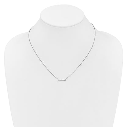 14k White Gold 1/4 carat Diamond Bar 18 inch Necklace