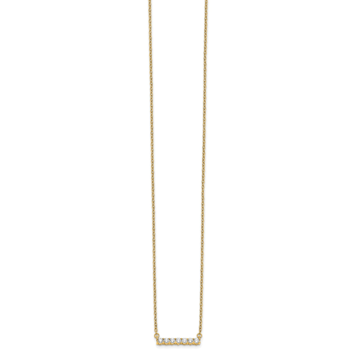 14k Polished 1/4 carat Diamond Bar 18 inch Necklace