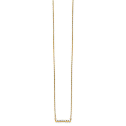 14k Polished 1/4 carat Diamond Bar 18 inch Necklace