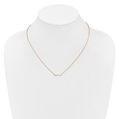 14k Polished 1/4 carat Diamond Bar 18 inch Necklace