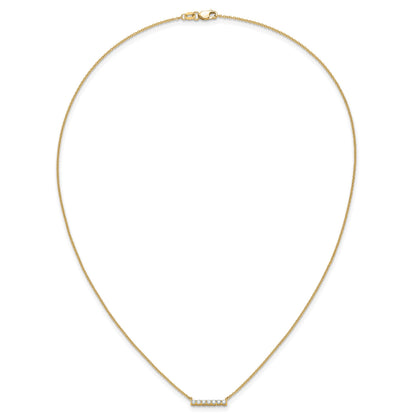 14k Polished 1/4 carat Diamond Bar 18 inch Necklace