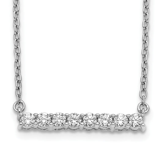 14k White Gold 1/3 carat Diamond Bar 18 inch Necklace