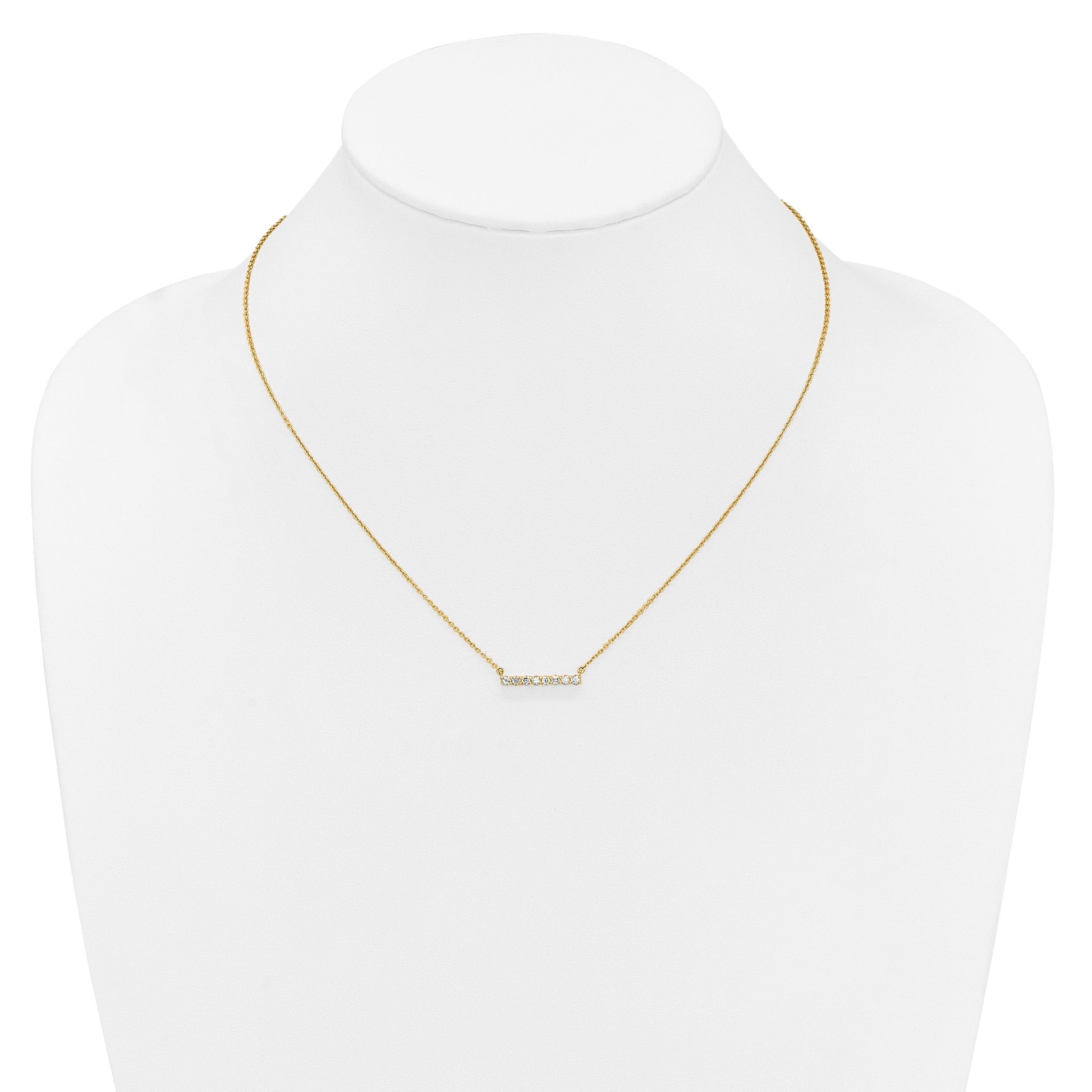 14k Polished 1/3 carat Diamond Bar 18 inch Necklace