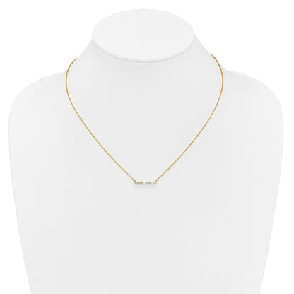 14k Polished 1/3 carat Diamond Bar 18 inch Necklace