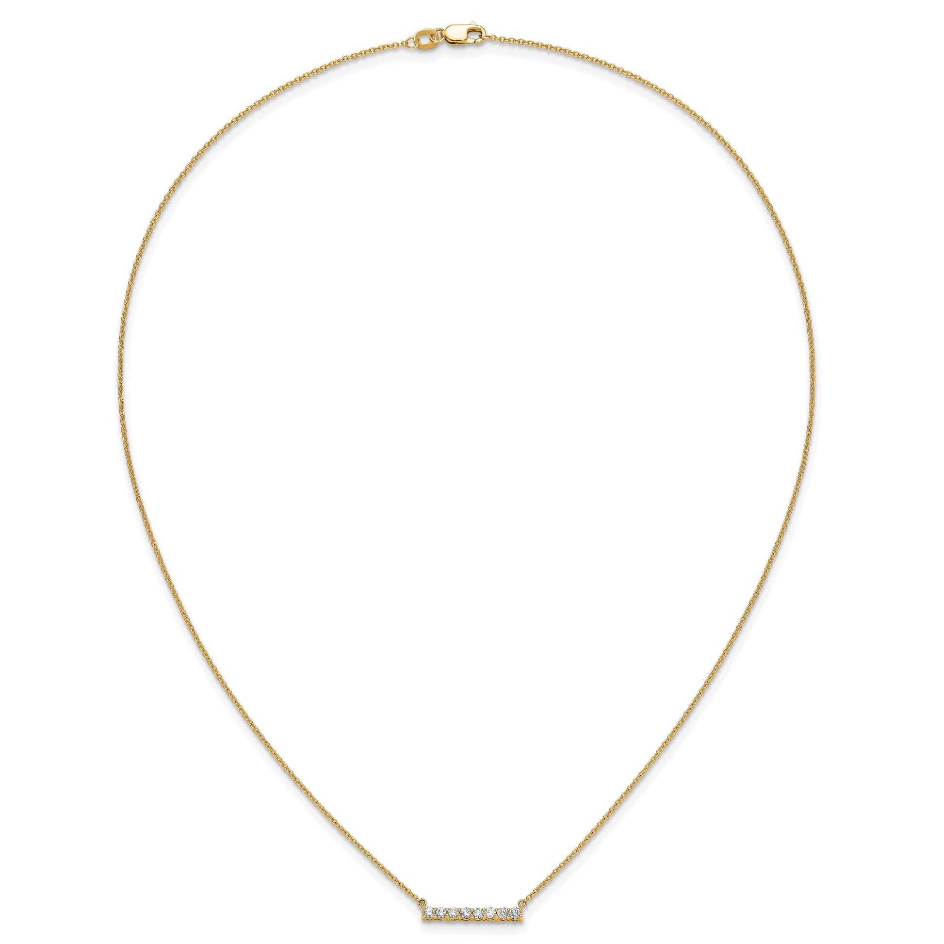 14k Polished 1/3 carat Diamond Bar 18 inch Necklace