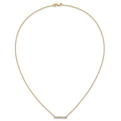 14k Polished 1/3 carat Diamond Bar 18 inch Necklace