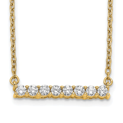 14k Polished 1/3 carat Diamond Bar 18 inch Necklace