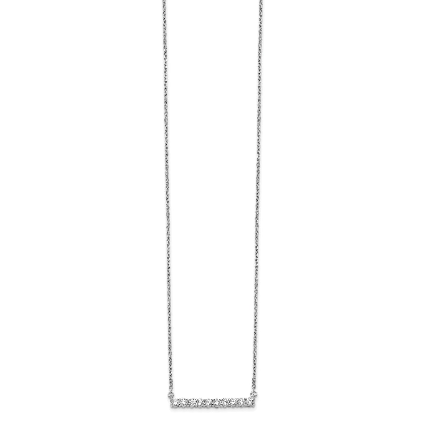 14k White Gold 1/2 carat Diamond Bar 18 inch Necklace