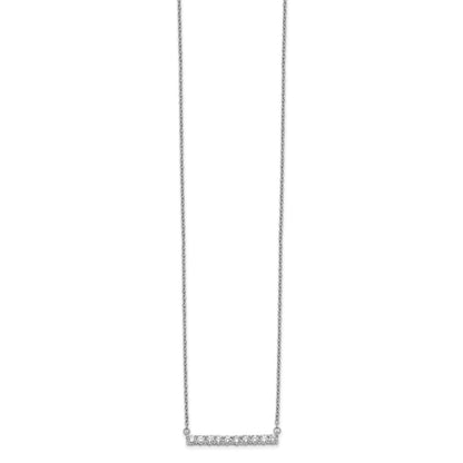 14k White Gold 1/2 carat Diamond Bar 18 inch Necklace