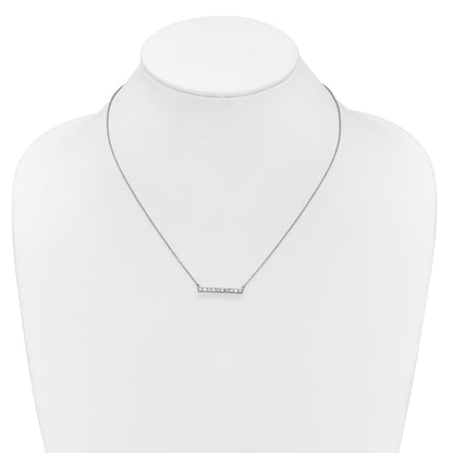 14k White Gold 1/2 carat Diamond Bar 18 inch Necklace