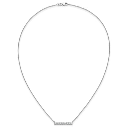 14k White Gold 1/2 carat Diamond Bar 18 inch Necklace