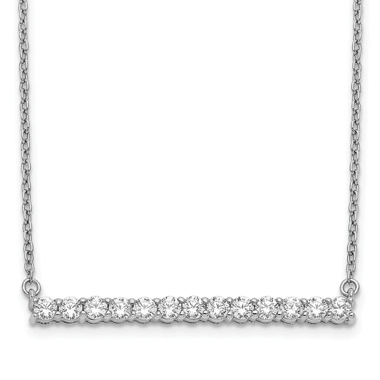 14k White Gold 5/8 carat Diamond Bar 18 inch Necklace