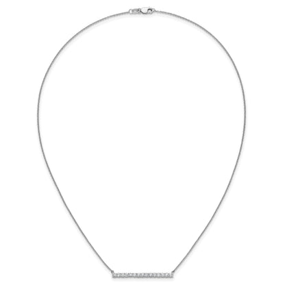 14k White Gold 3/4 carat Diamond Bar 18 inch Necklace
