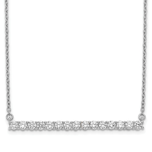 14k White Gold 3/4 carat Diamond Bar 18 inch Necklace