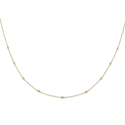 14k Complete 1/2 carat Diamond 9-Station 18 inch Necklace