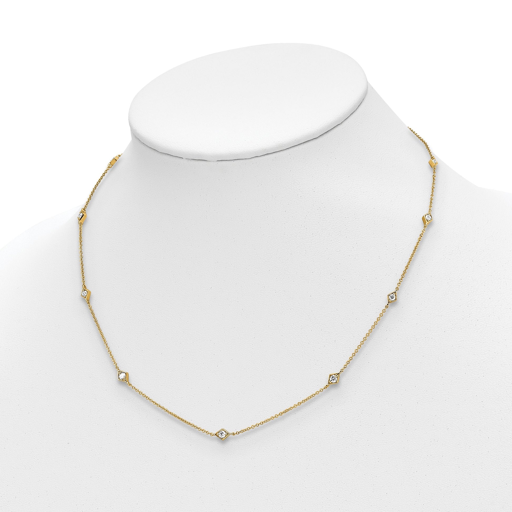 14k Complete 1/2 carat Diamond 9-Station 18 inch Necklace
