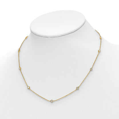 14k Complete 1/2 carat Diamond 9-Station 18 inch Necklace