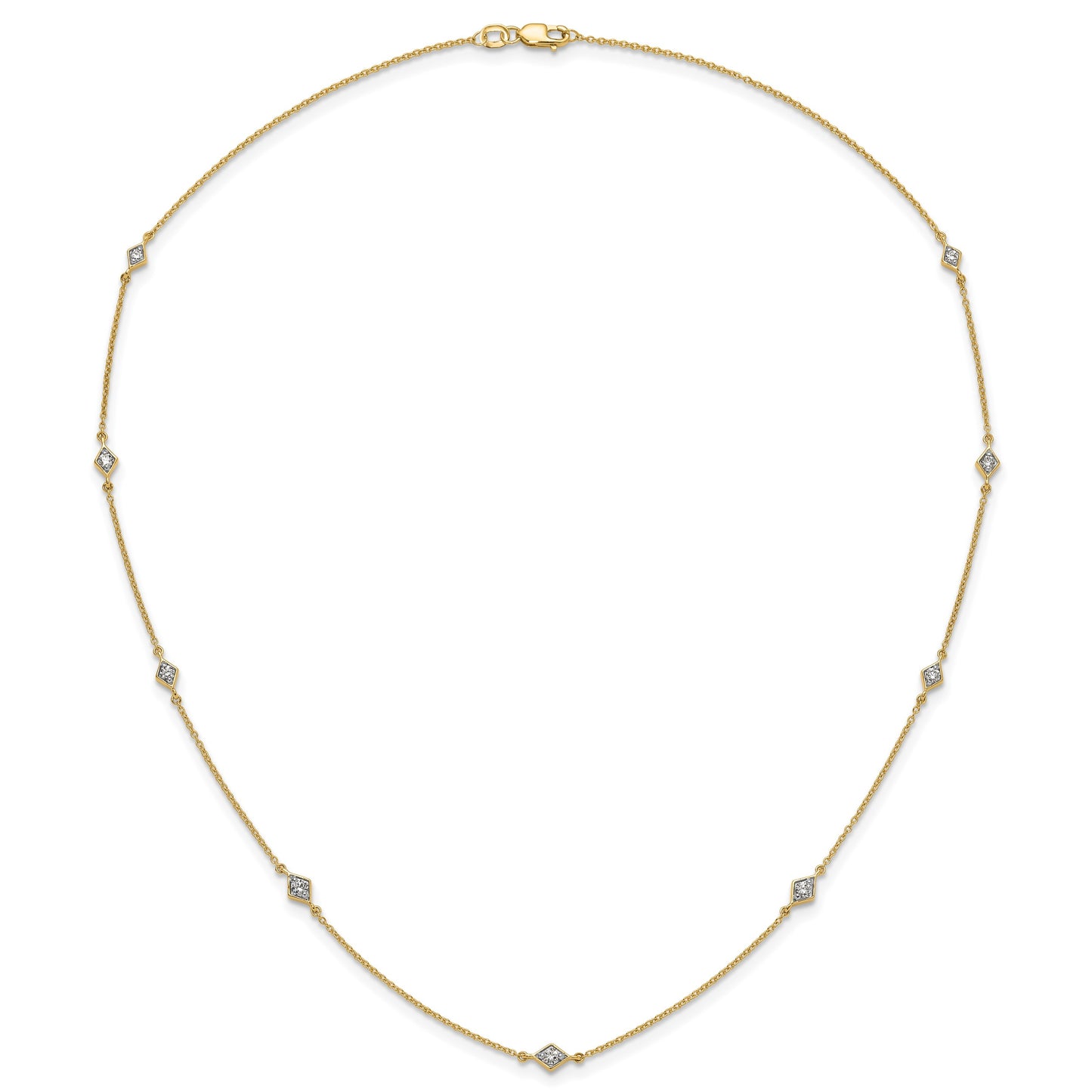 14k Complete 1/2 carat Diamond 9-Station 18 inch Necklace