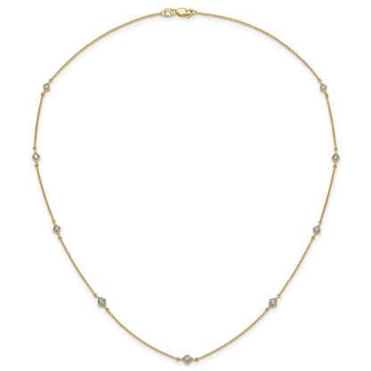14k Complete 1/2 carat Diamond 9-Station 18 inch Necklace