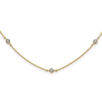 14k Complete 1/2 carat Diamond 9-Station 18 inch Necklace