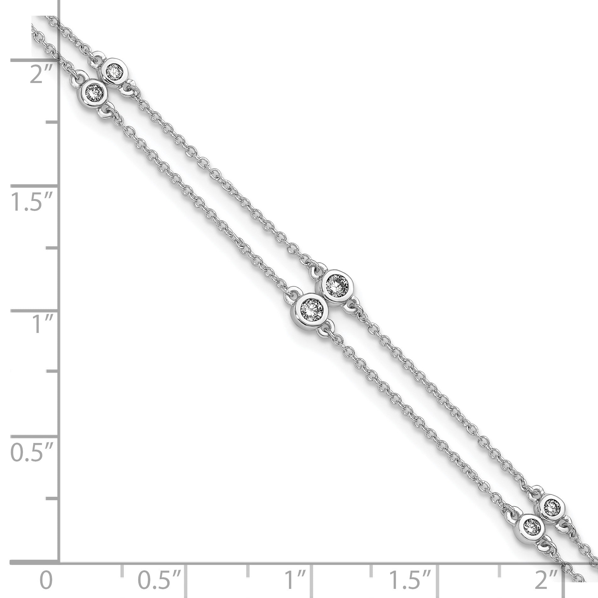 14k White Gold Complete 1/4 carat Diamond Multi-Station Double Strand 7 inch Bracelet