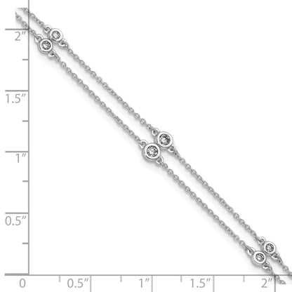 14k White Gold Complete 1/4 carat Diamond Multi-Station Double Strand 7 inch Bracelet