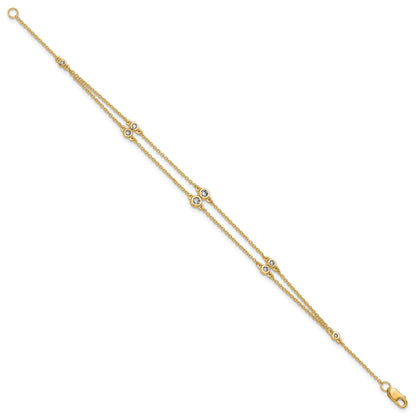 14k Complete 1/4 carat Diamond Multi-Station Double Strand 7 inch Bracelet