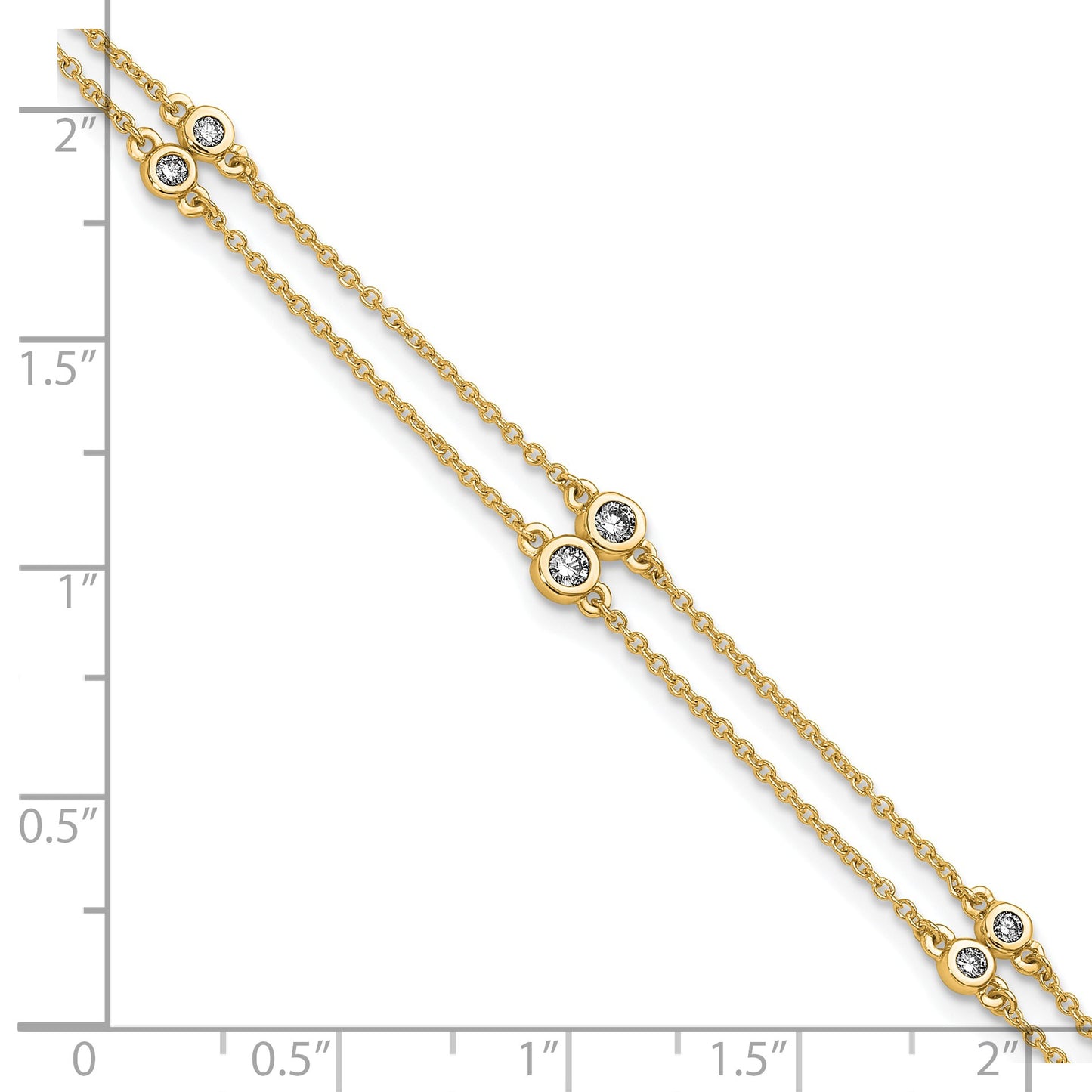 14k Complete 1/4 carat Diamond Multi-Station Double Strand 7 inch Bracelet