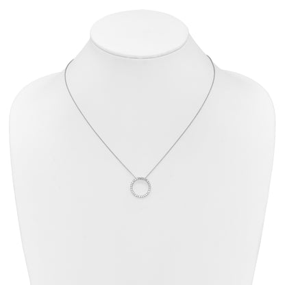 14k White Gold 1/2 carat Diamond Circle 18 inch Necklace