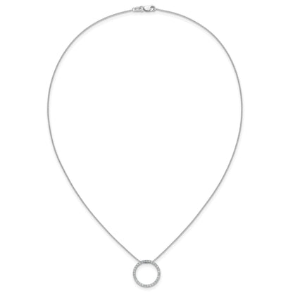 14k White Gold 1/2 carat Diamond Circle 18 inch Necklace