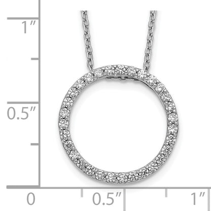 14k White Gold 1/2 carat Diamond Circle 18 inch Necklace