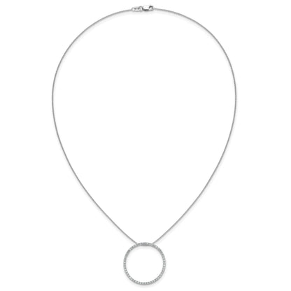 14k White Gold 3/4 carat Diamond Circle 18 inch Necklace