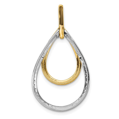 14k Two-tone 1/2ct. Diamond Double Teardrop Pendant