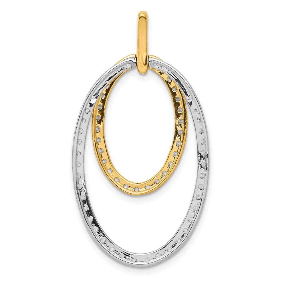 14k Two-tone 1ct. Diamond Double Oval Pendant