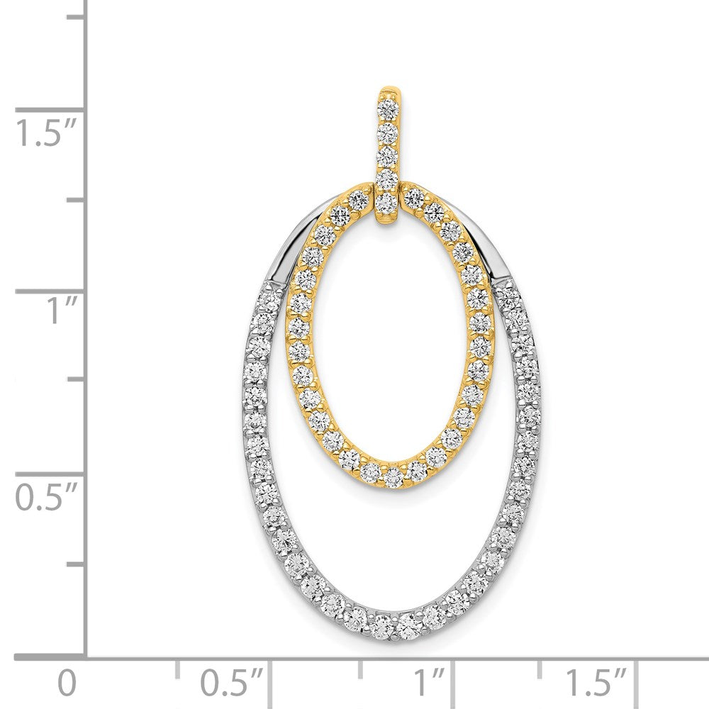 14k Two-tone 1ct. Diamond Double Oval Pendant