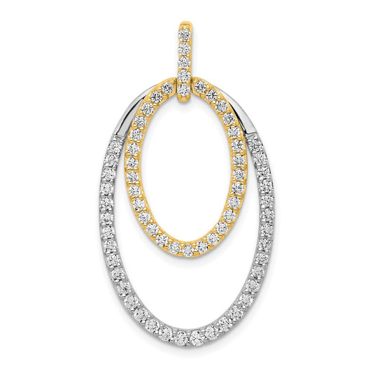 14k Two-tone 1ct. Diamond Double Oval Pendant