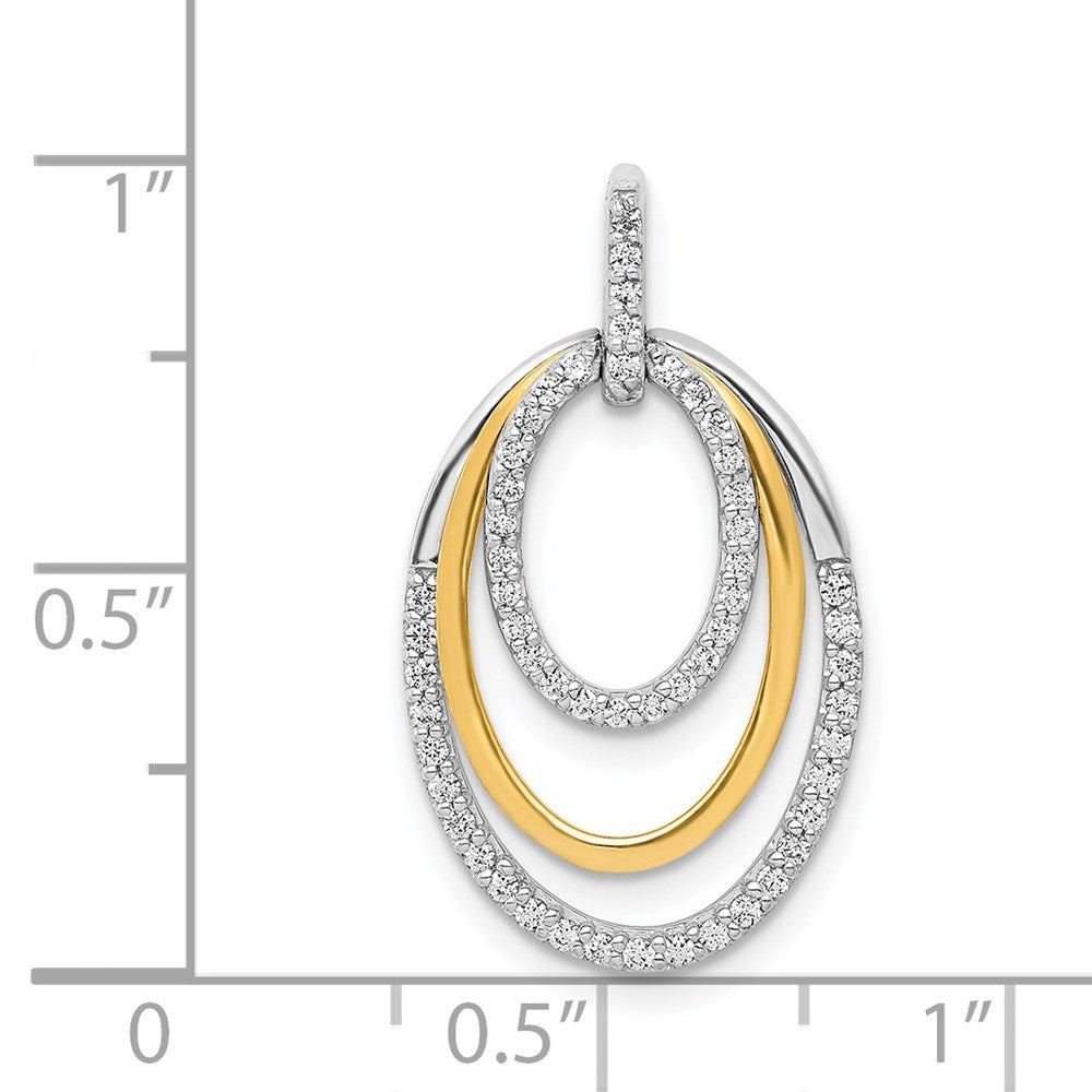 14k Two-tone 1/4ct. Diamond Fancy Triple Oval Pendant