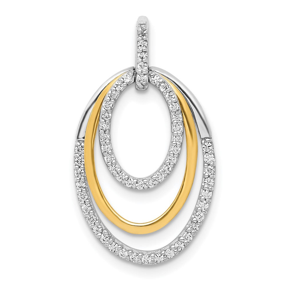 14k Two-tone 1/4ct. Diamond Fancy Triple Oval Pendant