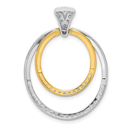 14k Two-tone 1/2ct. Diamond Fancy Double Circle Pendant