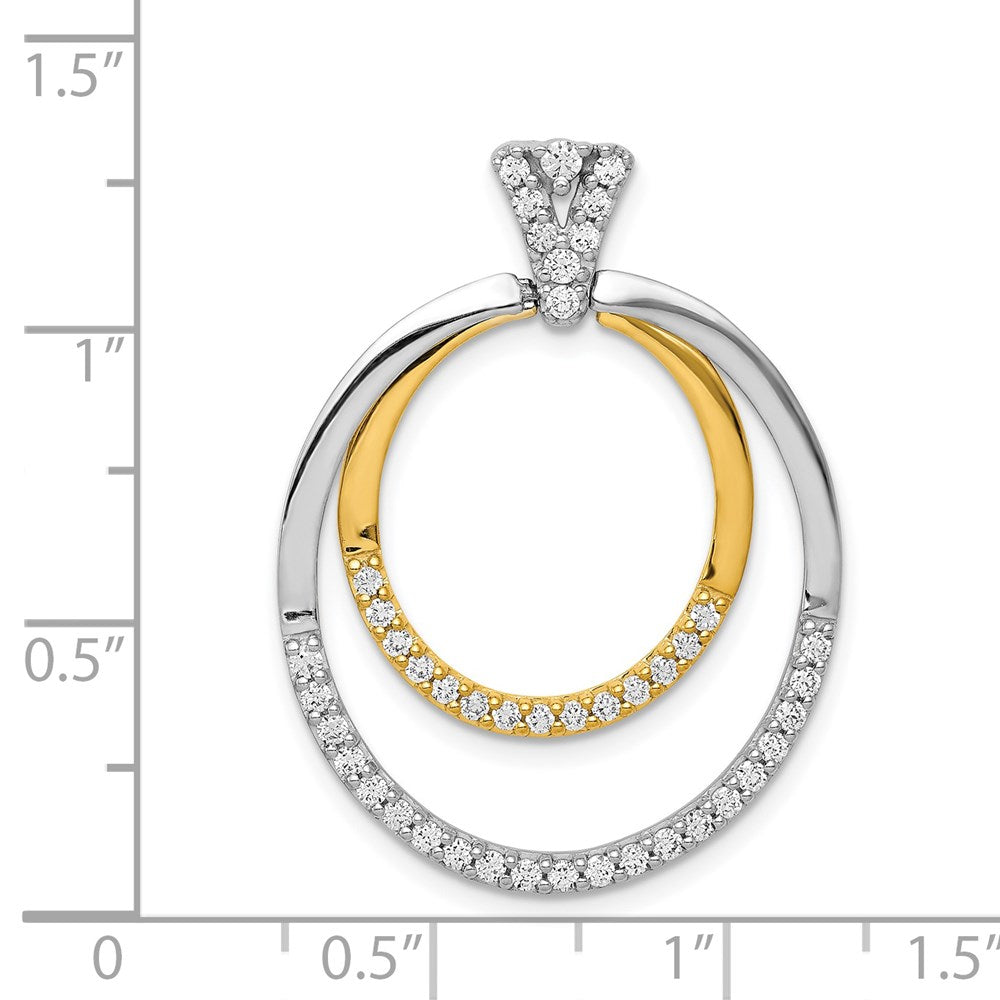 14k Two-tone 1/2ct. Diamond Fancy Double Circle Pendant