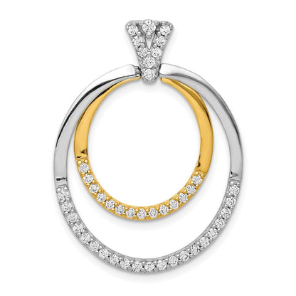 14k Two-tone 1/2ct. Diamond Fancy Double Circle Pendant