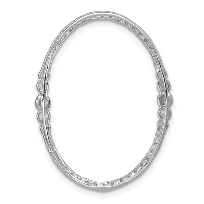 14k White Gold 3/4 carat Diamond Oval Chain Slide