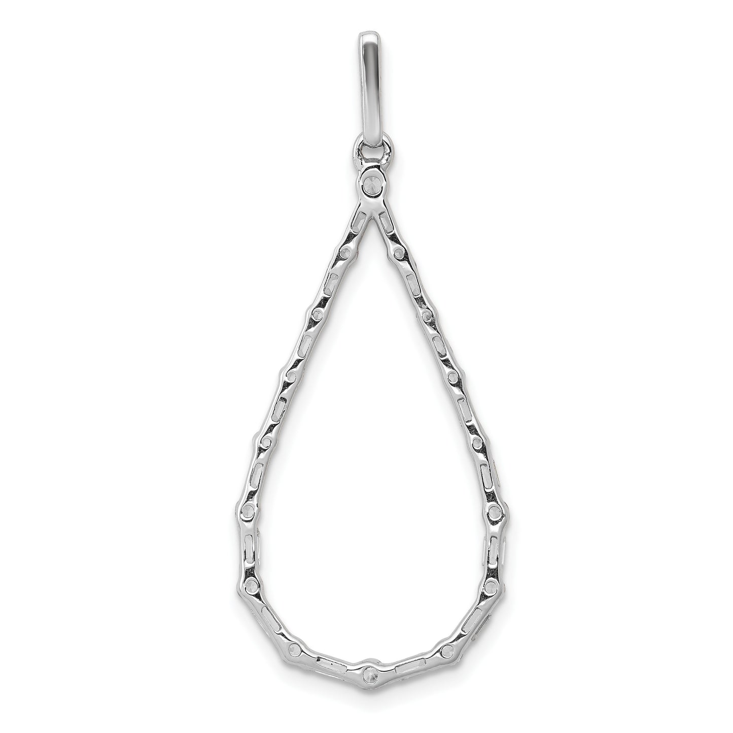 14k White Gold 1/2 carat Diamond Teardrop Pendant