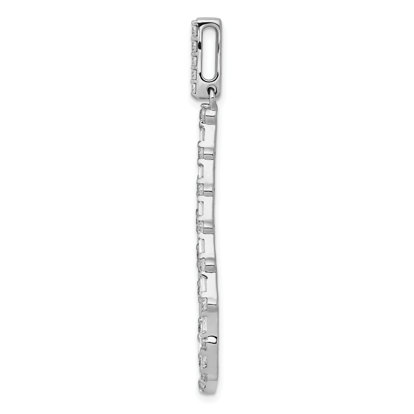 14k White Gold 3/4 carat Diamond Teardrop Pendant