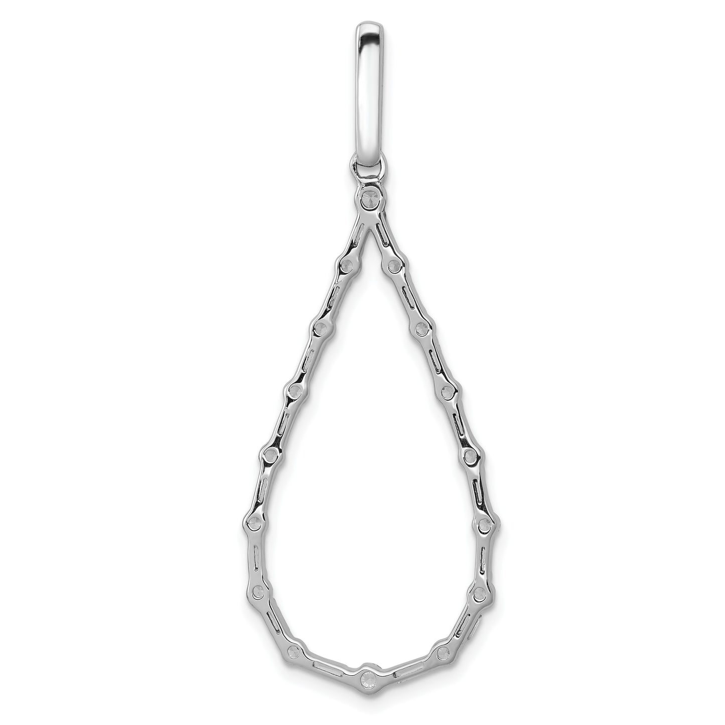14k White Gold 3/4 carat Diamond Teardrop Pendant