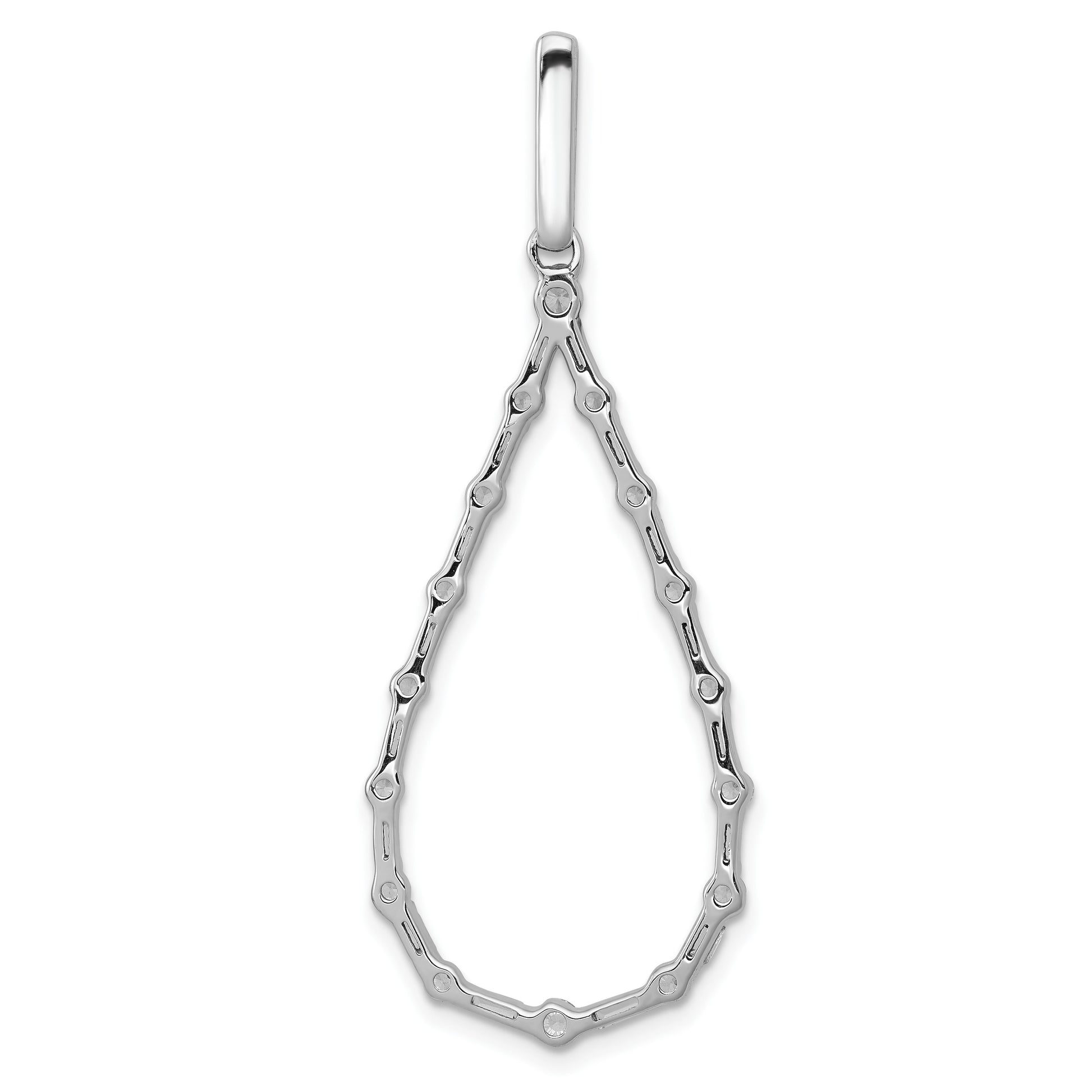 14k White Gold 3/4 carat Diamond Teardrop Pendant