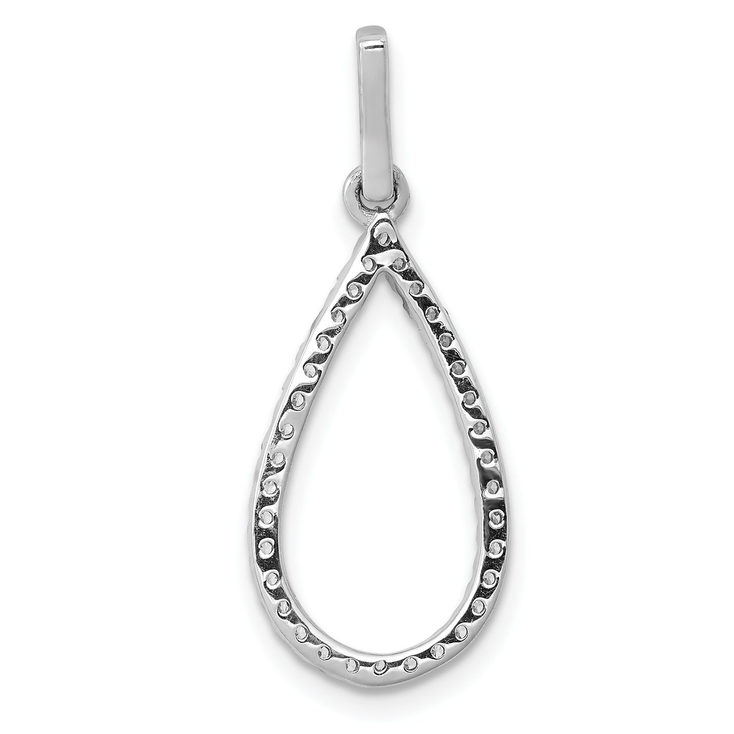 14k White Gold 1/4 carat Diamond Teardrop Pendant