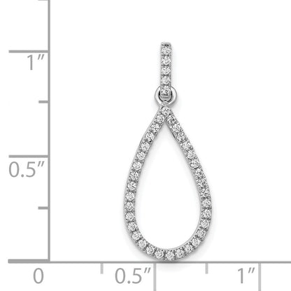 14k White Gold 1/4 carat Diamond Teardrop Pendant